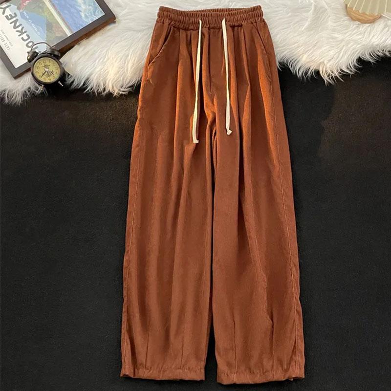 Pants for Women Elastic High Waist Long Trousers Plus Size Thickened Stretchy Versatile Casual Wide Leg Pants
