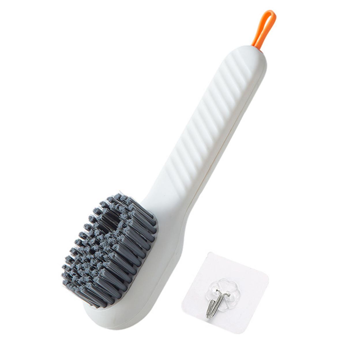 

1/2 шт. чистящая щетка, дозатор мыла, эффективная дренажная система, мягкая щетина, щетка для обуви для дома, кухни, ванной комнаты белый