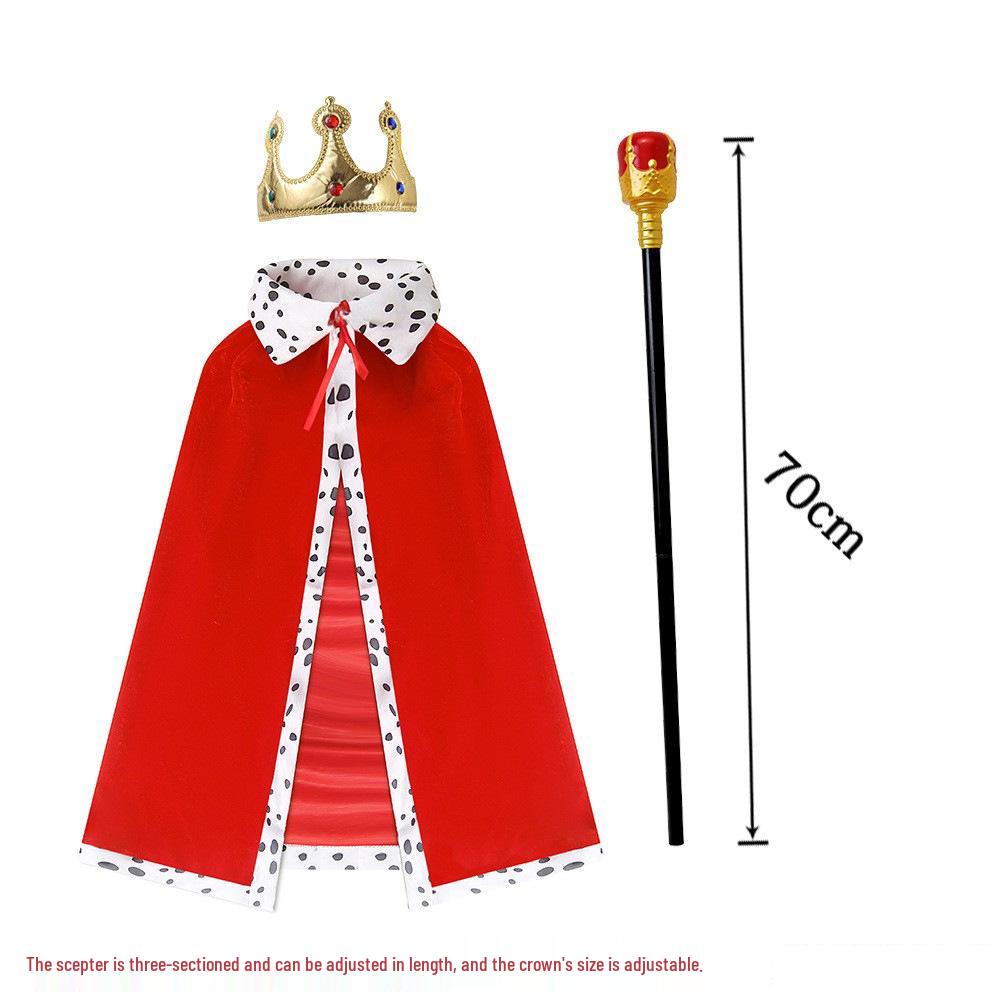 Children's Halloween Royal Cloak - Adult Prince/Princess Cape for European Festival & Masquerade Performance.