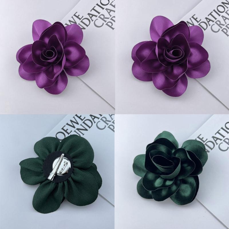 Beautiful Satins Flower Lapel Pin Delicate Brooch French Brooch with Unique Pattern for Fashion Forward Individuals