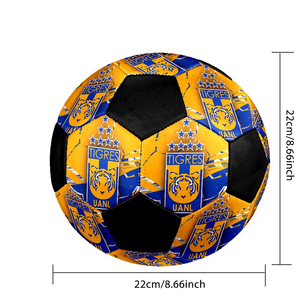 SIZE 5 León FC Soccer Ball Colorful All Ages Machine Stitched PVC Competition Ready Durable High-Bounce