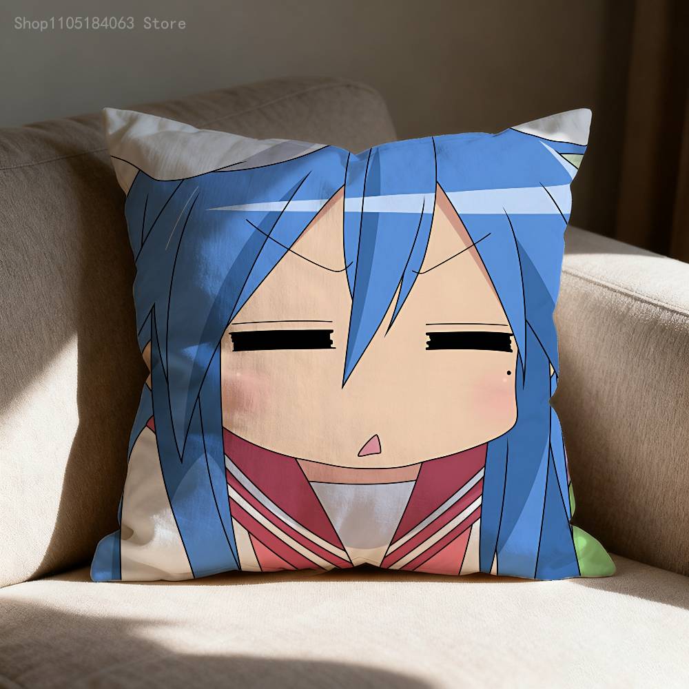 Konata L-Lucky Izumi S-Star Pillow Case For Sofa Decor Car Office Room Printing Cushion Cover Decorations and Protector