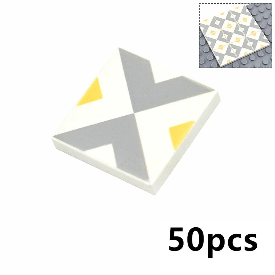 Smooth 2x2 Floor Printed Tile Assembled Building Blocks MOC City House Bricks Decoration Ceramic Tile Construction Toys