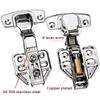 1Pcs/10Pcs 304 Stainless Steel Hydraulic Hinges Cabinet Door Spring Hinge Damper Buffer Quiet Closing Kitchen Cupboard Furniture