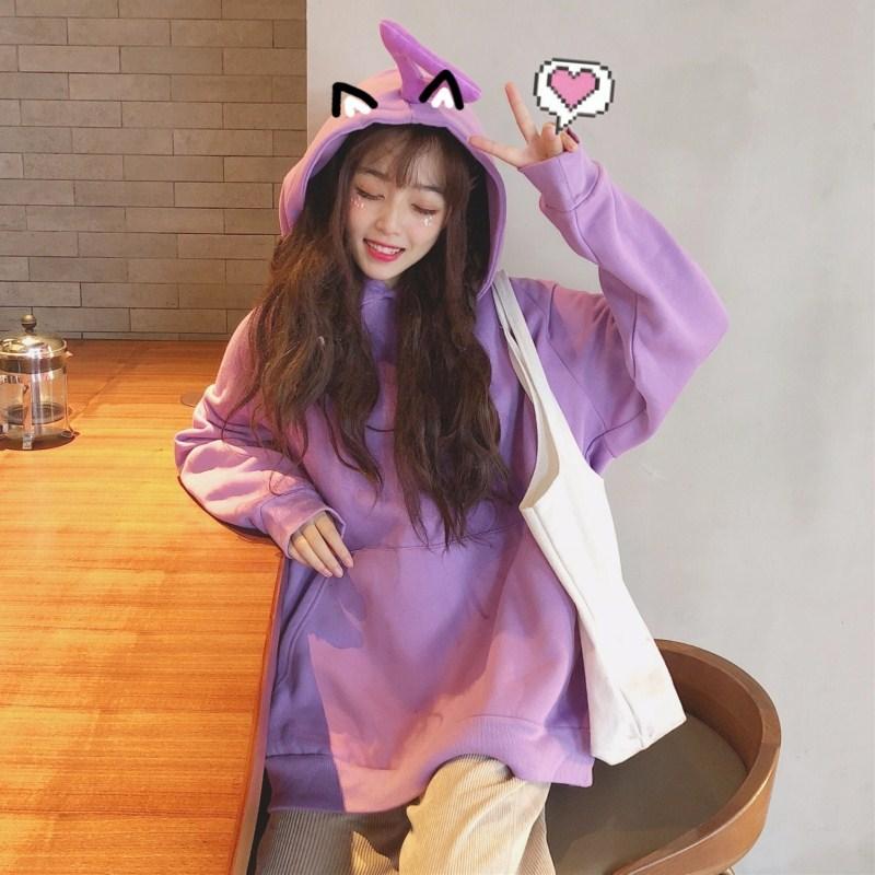 Women Warm Soft Hoodies Padded Hooded Sweater Women's Fall and Winter Retro Simple Literary Student Tops