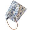 Niche Retro New Chinese Blue And White Porcelain Flower Bag Cowhide Shoulder Strap Underarm Bag Oblique Span Bag Women'S Thin Cloth Bag