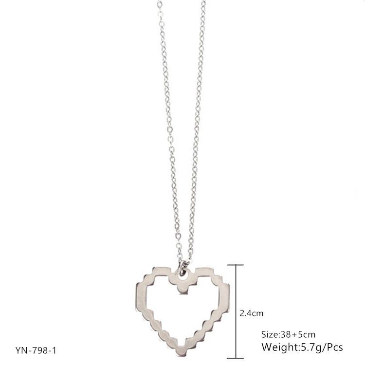 

European & American Stainless Steel Necklace, Non-Fading Big Lock, Crescent Moon, Cross, Heart, Beauty Coin, Simple Pendant.