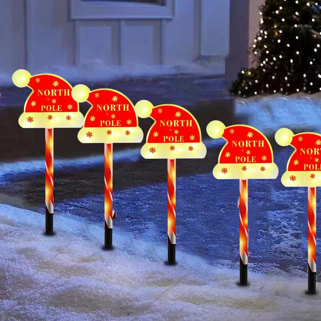 Solar Candy Cane Lights Outdoor Festive Solar Powered Christmas Candy Cane Pathway Markers For Driveway Patio Yard Lawn Garden