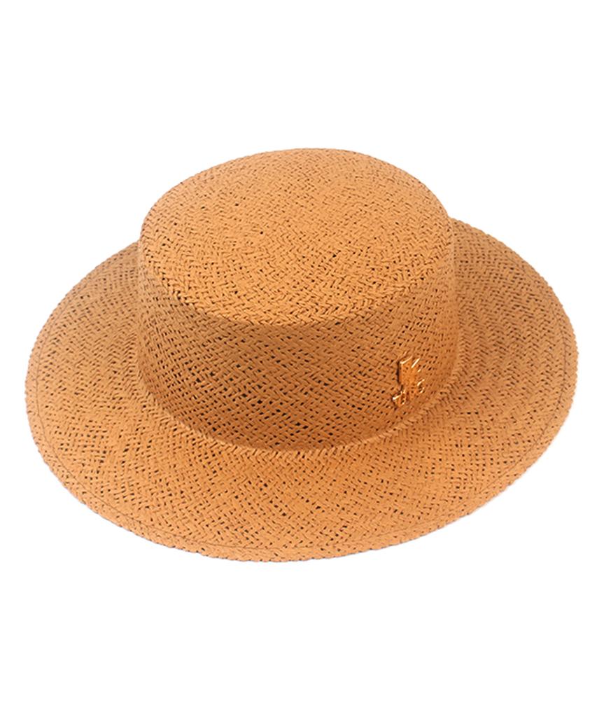 Yunibeosyeolkemiseuteuli Simple Brown Flat Panama Hat Summer Hat