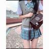 Japanese School-Style Embroidered V-Neck Knitted Vest for Women