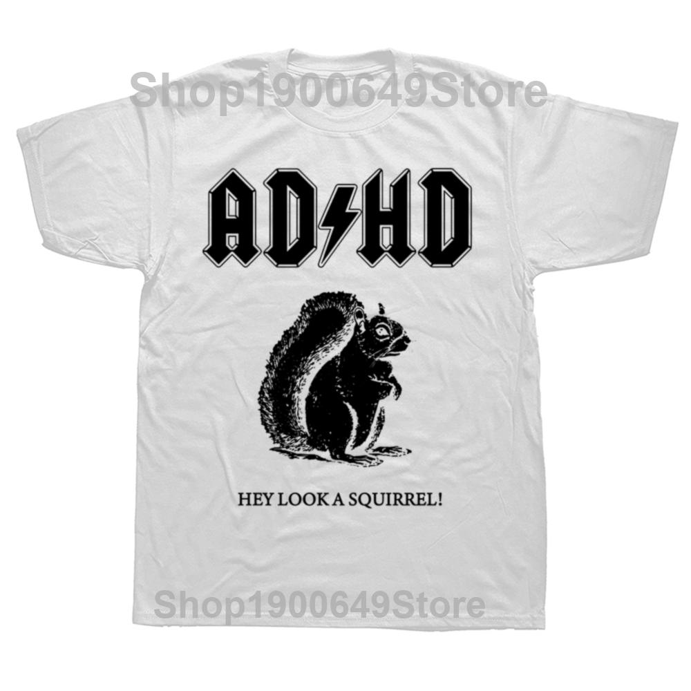 ADHD in Its Original Form Squirrel T Shirt Squirrel TShirt Tops Tees Oversized Cotton Holiday Short Sleeve Mens Clothes S