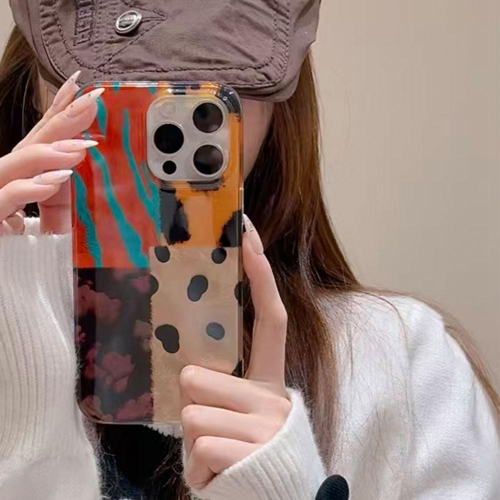 Capa de Celular Coreana Quatro Cores Padrão Leopardo Casal para iphone 17 Pro Max 16 14 7 Plus 16e 8 X XS 12 15 13 Pro 11 XR Capa
