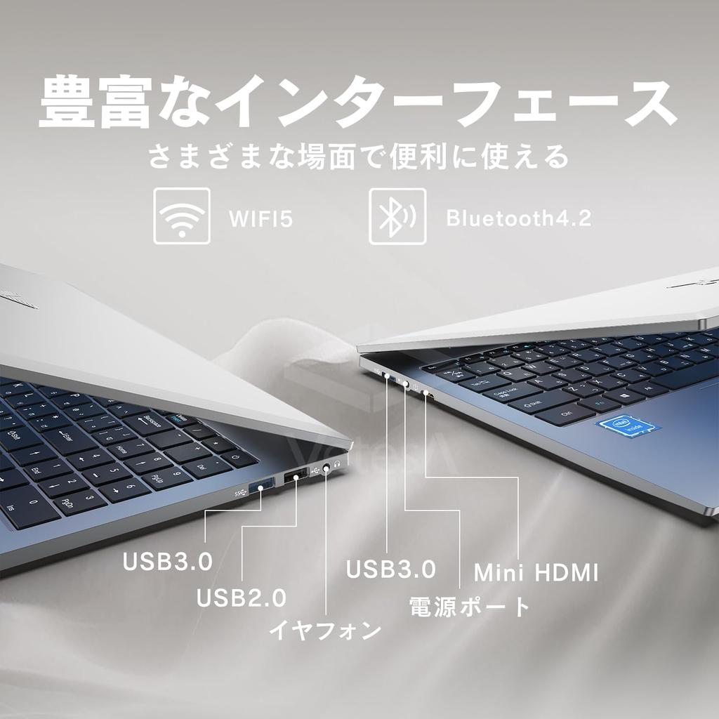 VETESA Laptop with Office Intel N95 4C4T 16GB RAM 1TB 2280 Windows 11 Pro 2025 1920x1080 IPS Slim Laptop with Fingerprint Japanese and Mouse Ideal for