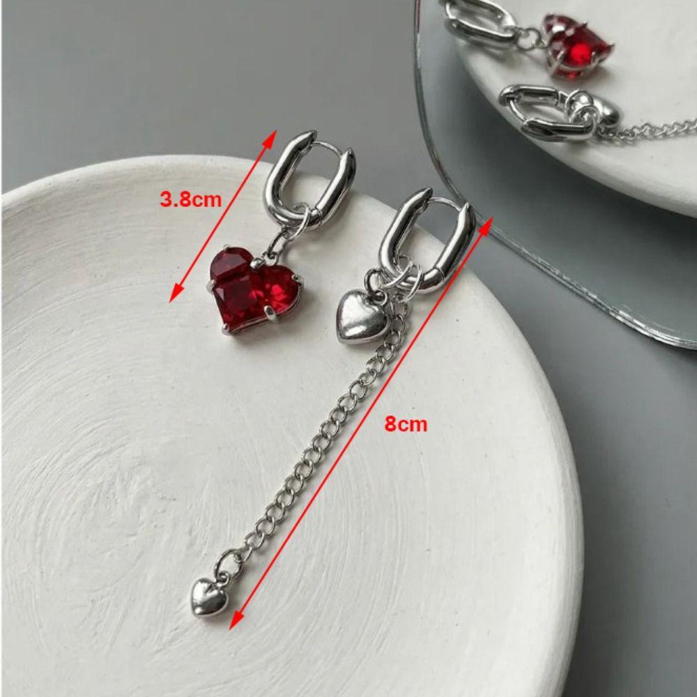 Asymmetrical Design Pendant Earrings Tassel Long Earrings New Zircon Earrings  Jewelry Accessories