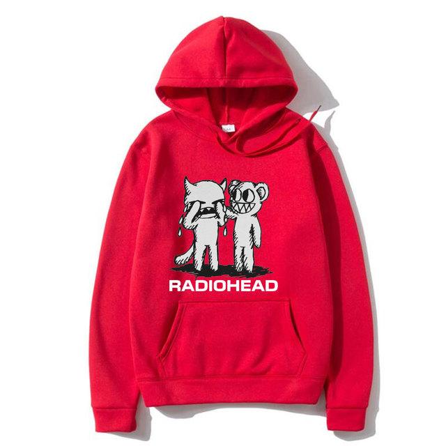 Thom YorkeEnglish Rock Band Hoodies Anime Cartoon Style Radiohead Print Hoodie Men Women Alternative RockIndie Rock