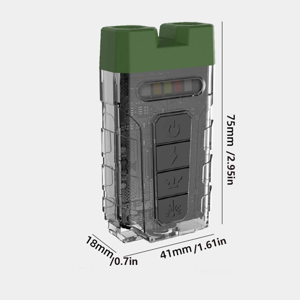 Type-C Charging Keychain Flashlight Double Light Source with Back Clip Cap Clip Flashlight Lightweight Tail Magnet Torch