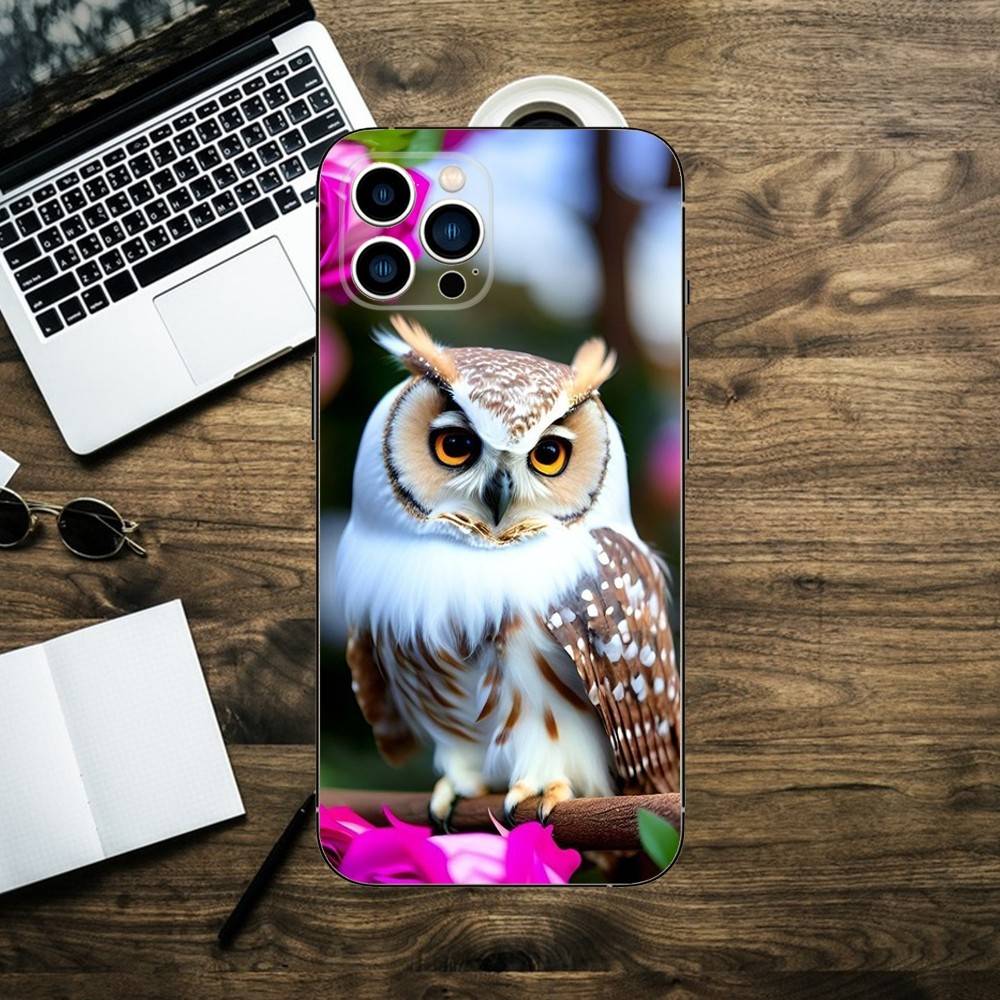 

Чехол для телефона «Милая сова» для iPhone 16,15,14,13,12,11,XS,XR,X,8,7,Pro,Max,Plus,mini Силиконовый Черный Чехол iPhone14