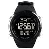 Men Analog Digital Watch Water Resistant LED Display Calendar Alarm Backlight Fashion Men Chronograph Sport Watch Black