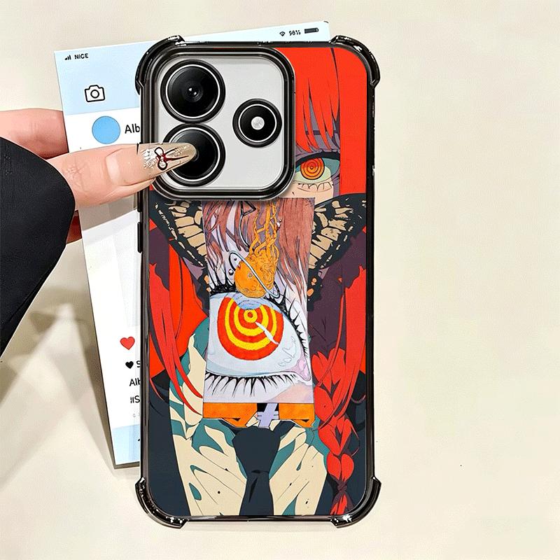 Anime Charakter Makima CSM Vergoldetes Handyhülle Für Xiaomi Poco X5 X6 X7 X8 Pro Max F8 Ultra F7 M8 M7 M5S Redmi 15C 15 14C 13C 13