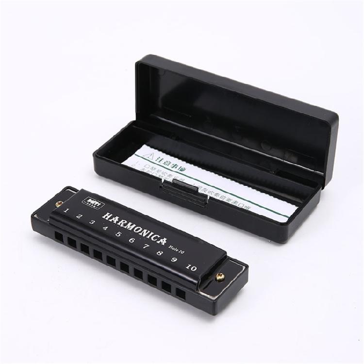 Premium 10 Hole Harmonica with Metal and ABS Resin Comb Ensures Bright and Crisp Notes Travel Musical Instrument