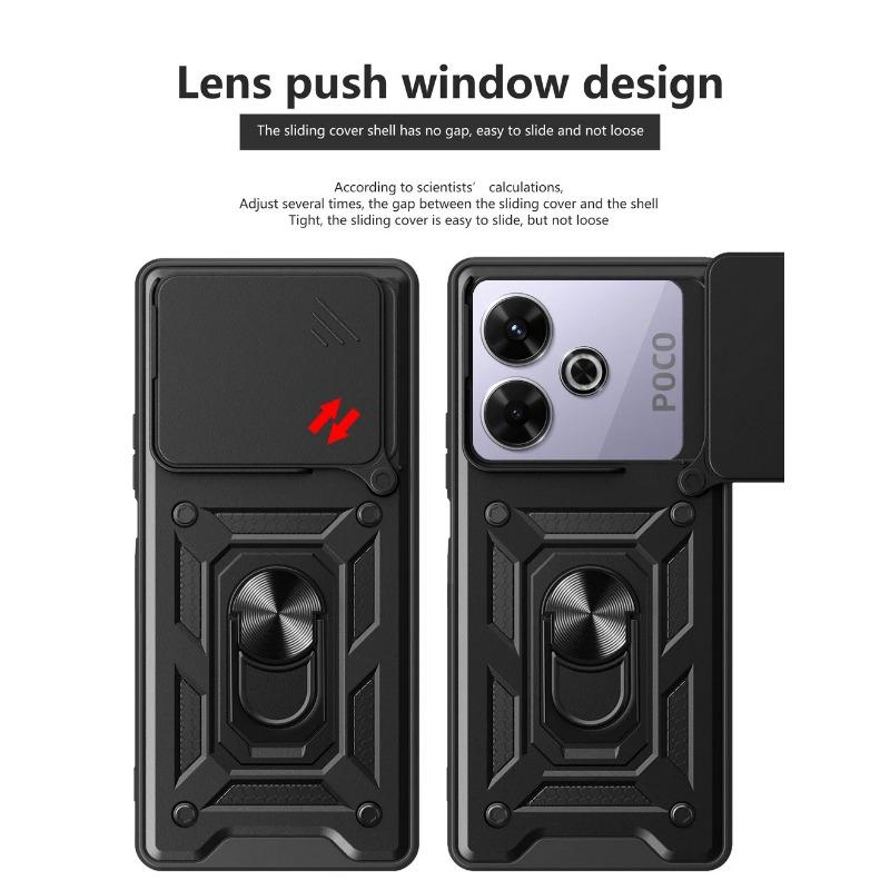 Camera protect case for POCO M6 4G POCO F6 Pro POCO F6 Armor Hybrid Ring Back Cover