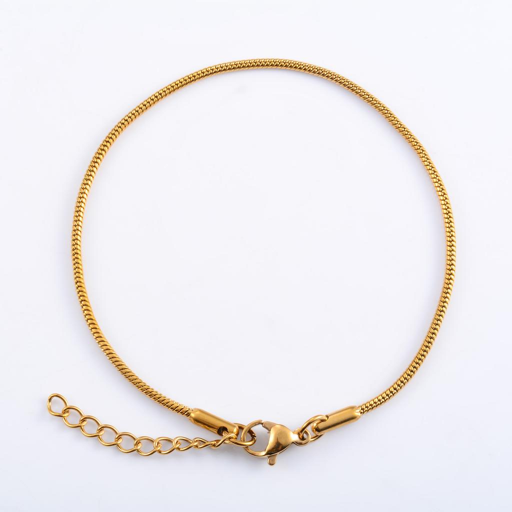 Stainless Steel Round Snake Chain Bracelet for Women Men Ankle Anklet Bangle Cuff Jewelry Making Accessories for Hand Foot