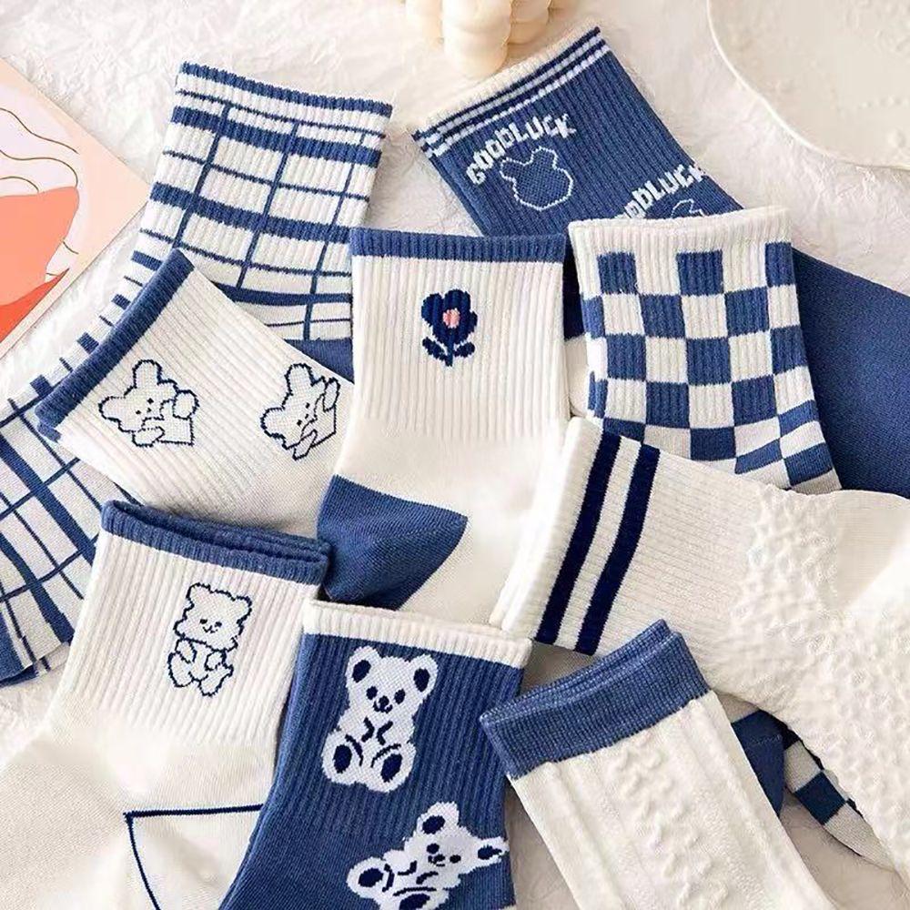 Sport Winter Cotton Hip Hop Cartoon Middle Tube Socks Couple Socks Women Hosiery Bear Socks