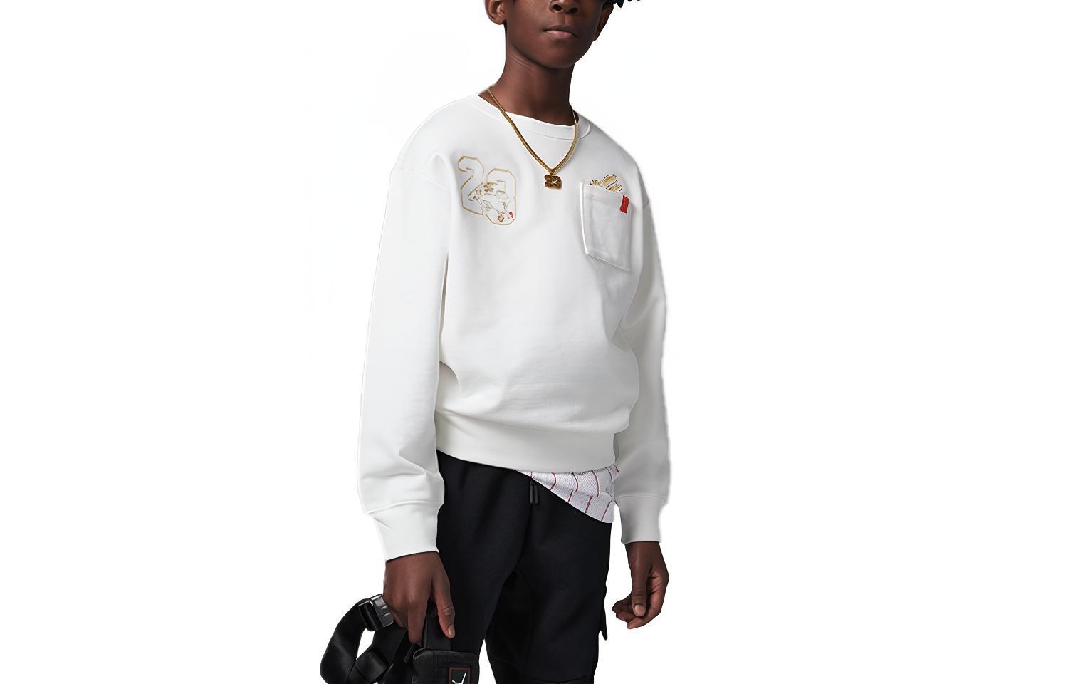 Jordan Sweatshirt Jordan CNY Ivory White Kids FJ9651-110 M