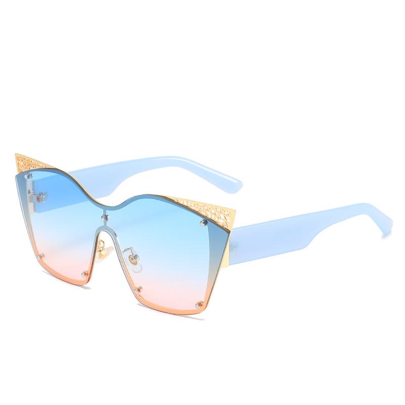 Lace Sunglasses, Personalized Cat'S Eye Large-Frame One-Piece Glasses, One-Piece Sunglasses For Women