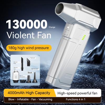 Compressed Air Duster with LED Display Portable Dust Blower Electric Dryer Rechargeable 4000mAh for Air Bed Snow Removal Outdoor