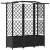 Elevated Planter with Trellis and Hanging Roof Black 163 x 40 x 141 cm PP