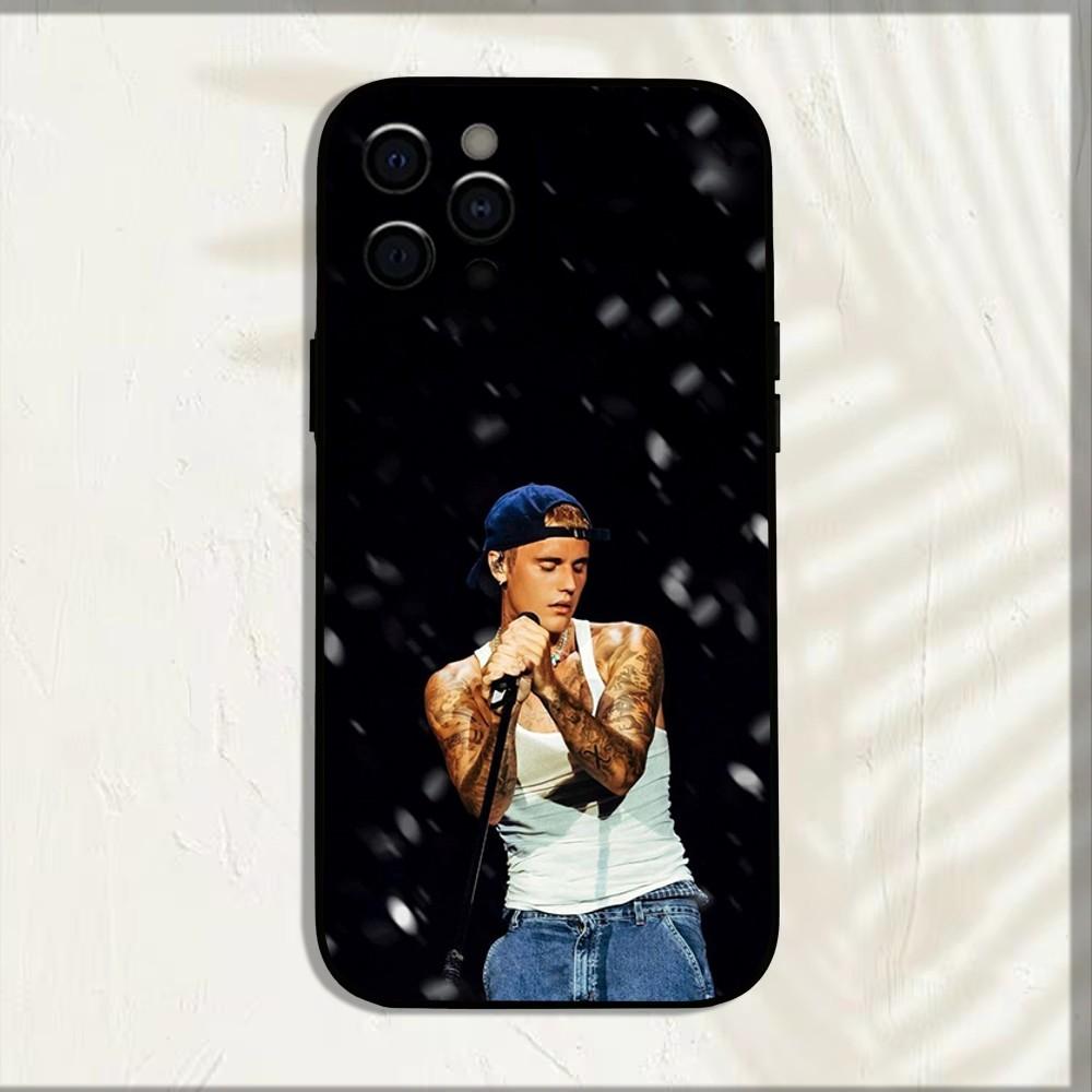 Custodia per Telefono Justin Singer B-Bieber Per iPhone 15,14,13,12,11,Pro,X,XS,Max,XR,Plus,Mini Morbida Nera