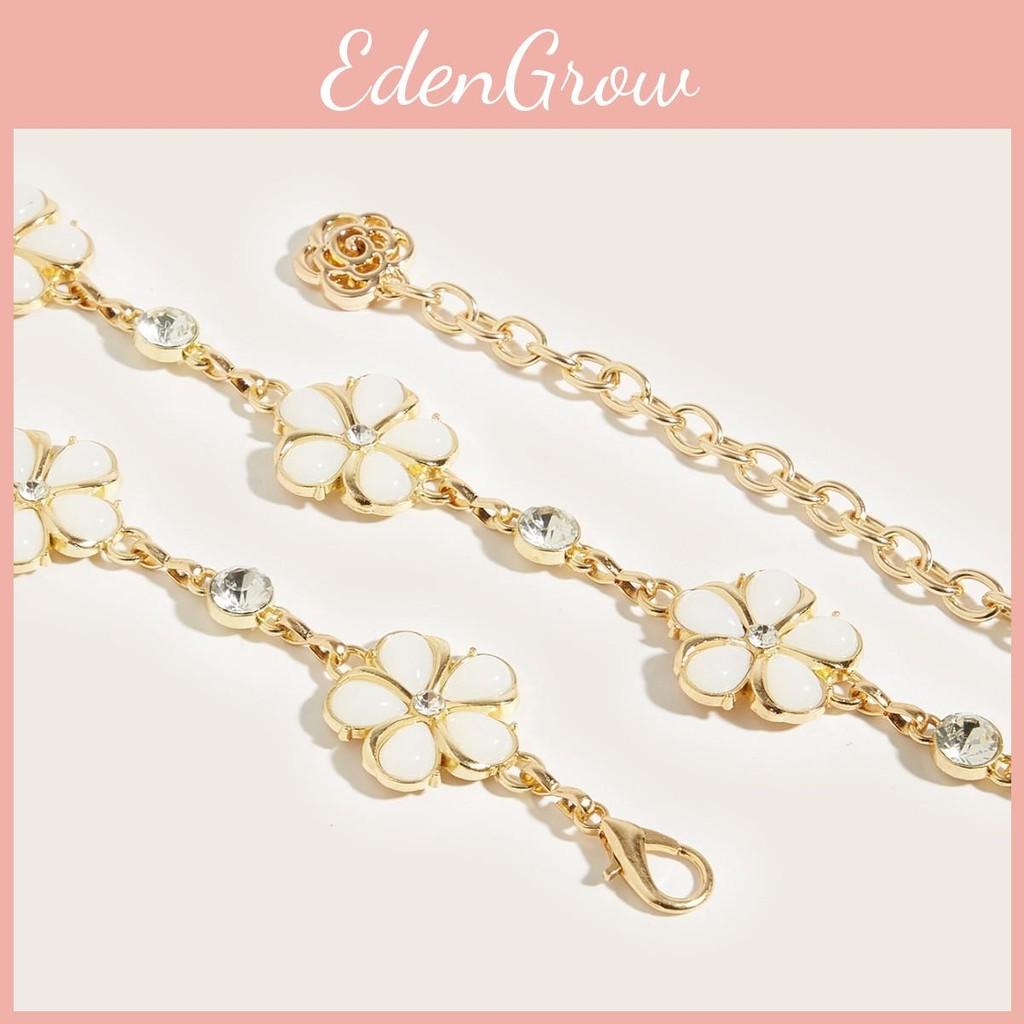 Flower Fashionable Metal Waist Chain With Rhinestone Decoration Daily For