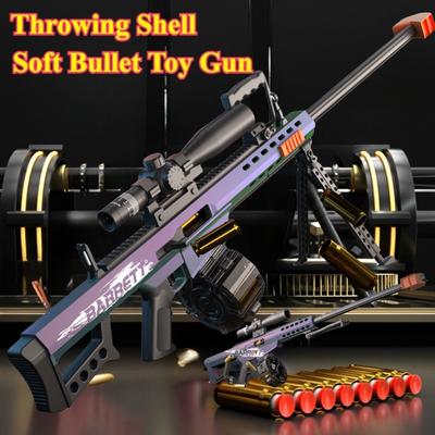 Pistola de Juguete Barrett Shell Lanzable de Balas Blandas Modelo Rifle de Francotirador Batalla al Aire Libre Regalo de Navidad Para Niños