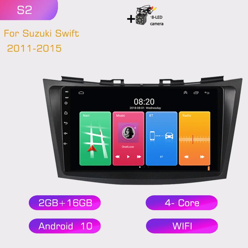 2din 8G+128G Android 10 Car Radio Multimedia Player Carplay Auto GPS Navigation NO DVD For Suzuki Swift 4 2011-2015