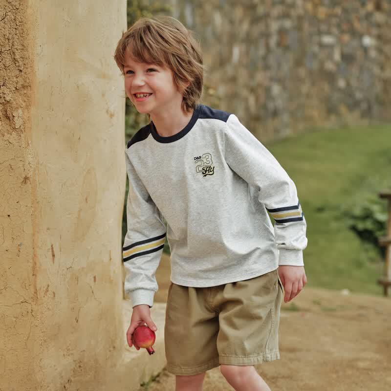 DAVE & BELLA Boys' Long Sleeve Cotton T-Shirt