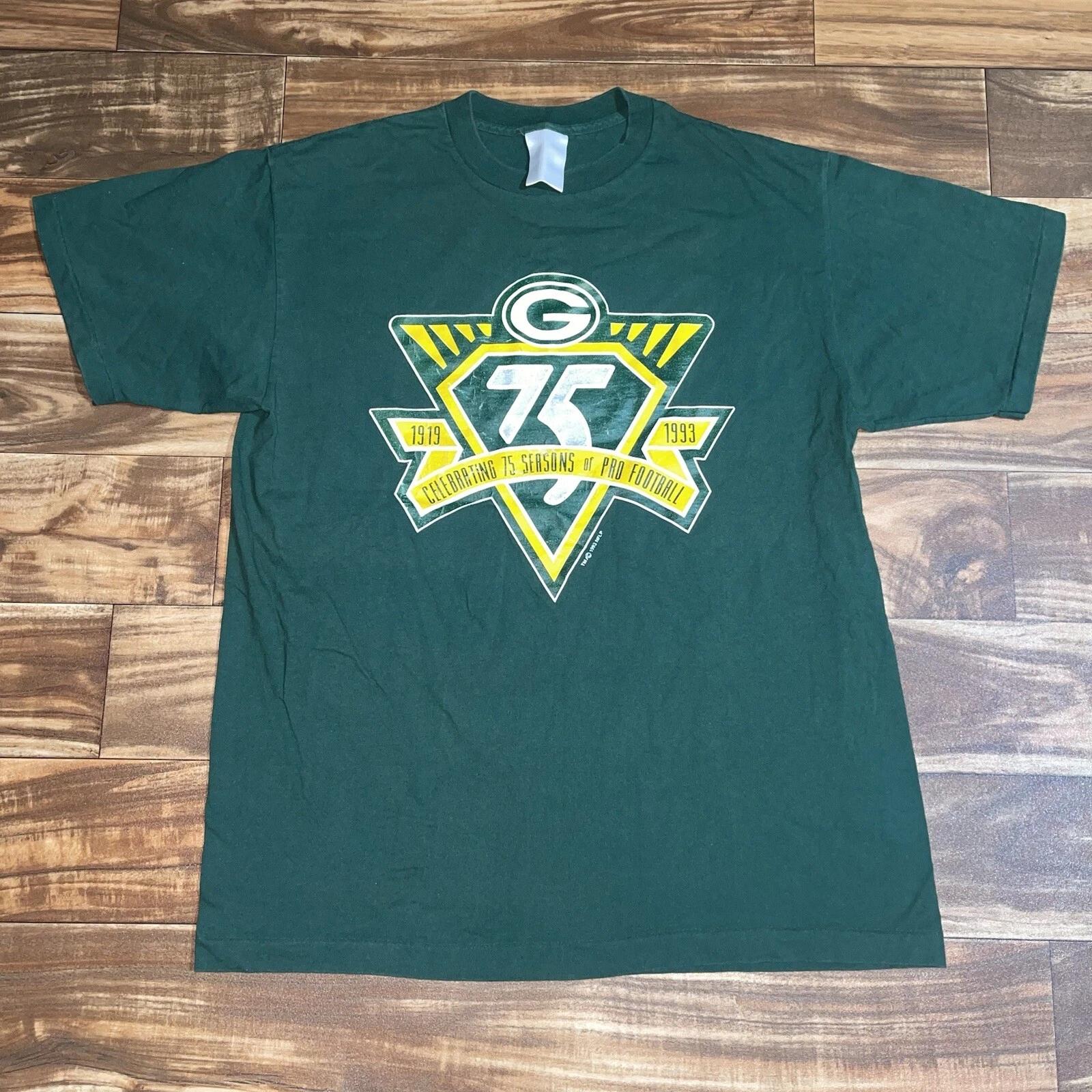 

Vintage 1993 Green Bay Packers 75th Anniversary T-Shirt Size Large M