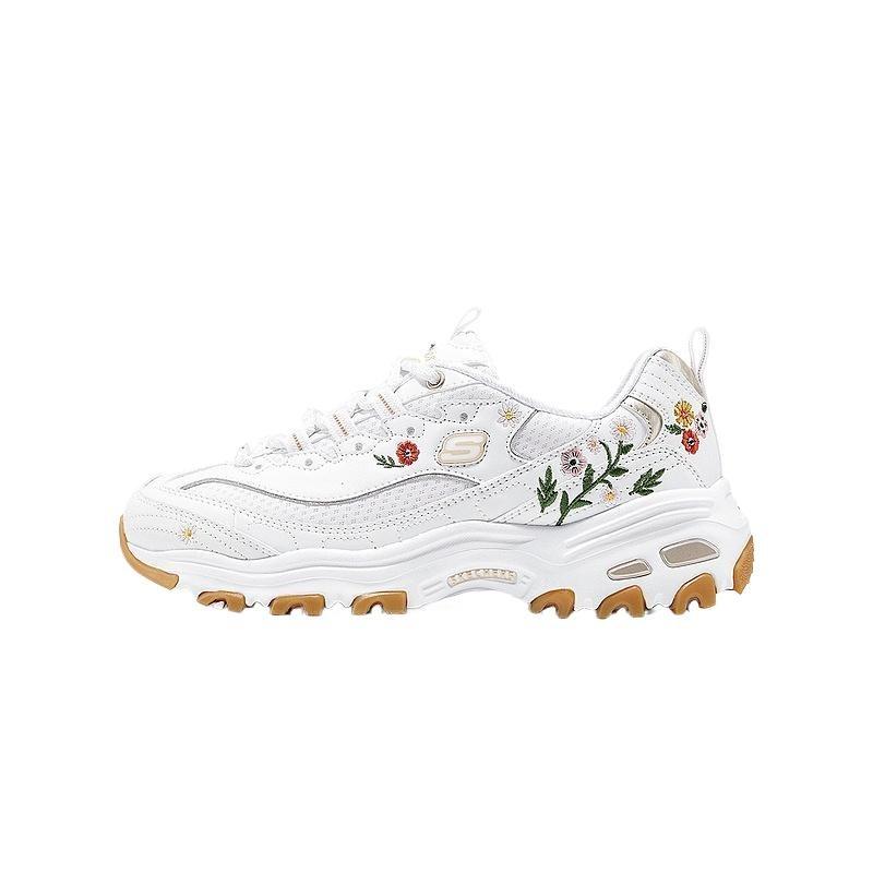 Skechers D Lites Women Comfort Stylish Versatile Low Top Dad Shoes White 150553-WHT 36.5