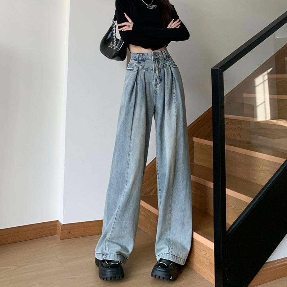 2394 High Street Commuter Design Sense Denim Wide Leg Pants Women's Spring and Autumn New High Waist Versatile Floor Mopping Jeans