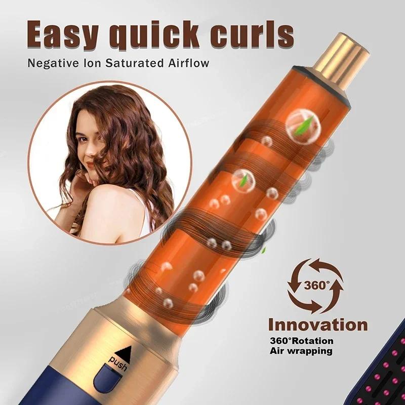 5 In 1 Hair Dryer Comb Set Professional Hot Air Styler For Hair Curling Straightening And Volumizing At Home