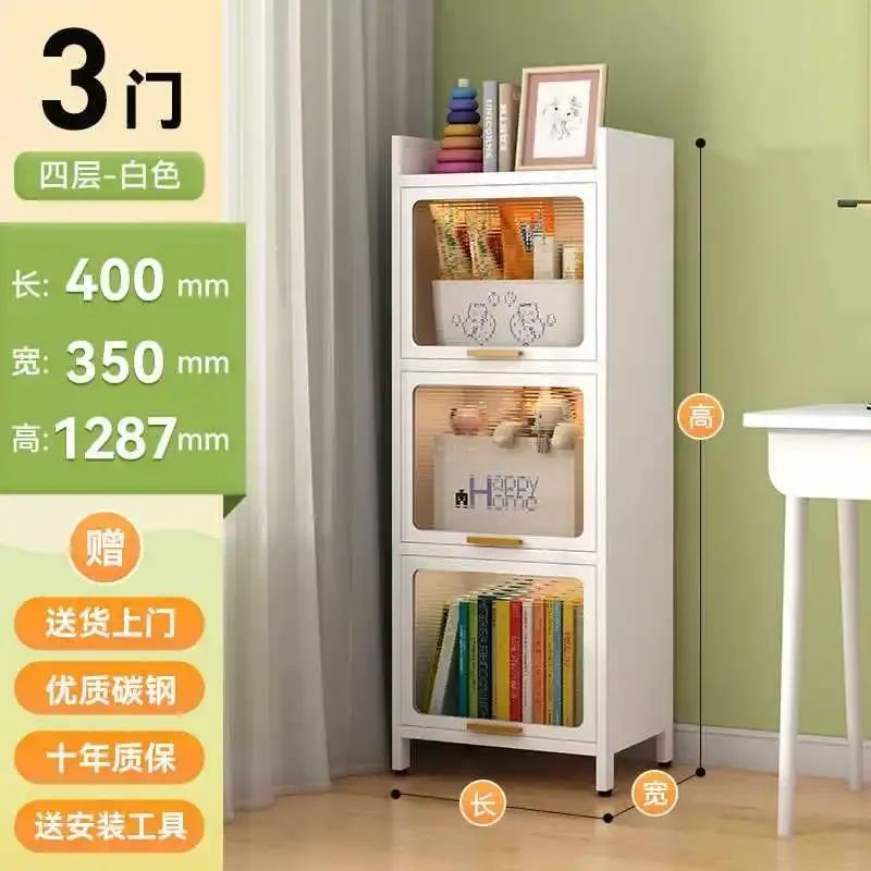 Glass Filing Book Shelf Display Children Bedroom Storage Book Shelf Library Doors Libreria Estanteria Nordic Furniture BL50BS