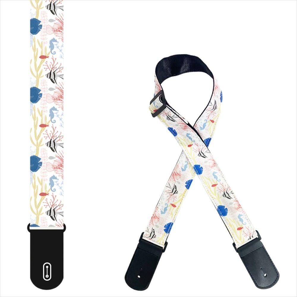 Cute Cartoon Guitar Strap Personalized Adjustable Electric Guitar Belt Music Hobby Thick Acoustic Guitar Strap Folk Guitar