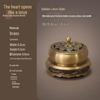 Pure Copper Incense Burner: Indoor Household Use for Agarwood & Sandalwood Fumigation, Includes Tray and Incense Seal.