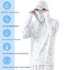 Camicia da Pesca con Cappuccio Estate Maschera Tessuto Performante Abbigliamento da Pesca con Cappuccio Materiale Leggero Camicia con Protezione UV