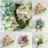Elegant Real Touch Artificial Silk Flowers Bridal Wedding Bouquet For Home Party Decor