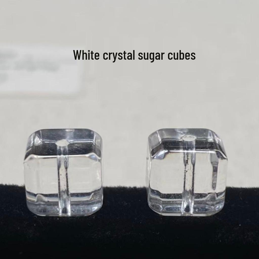 Универсальные натуральные белые хрустальные бусины в форме кубиков сахара для DIY ручной работы ювелирных изделий