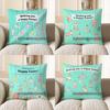 2D Happy Easter Bunny And Egg Decorative Pillow Pattern Cushion Cover Suitable For Sofa Bedroom Car Pillow Cover