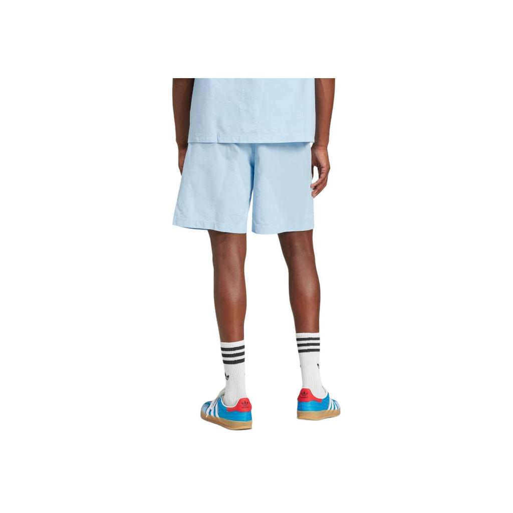 Adidas Originals Logo Elastic Waist Mid-Rise Pocket Casual Shorts Men Shorts Sky-Blue JD2462