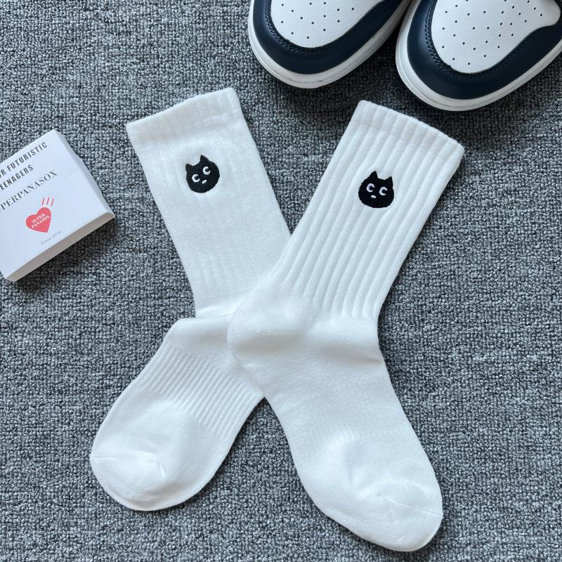 Cityboy Men's Trendy Cartoon Embroidery Mid-Calf Socks - Sweat-Absorbing Sport Socks for Autumn & Winter