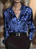 Elegant women's printed button-down long-sleeve shirt, suitable for office, commuting and formal occasions
